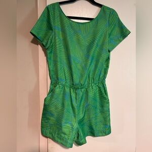 Loft Green Leaf Print Romper